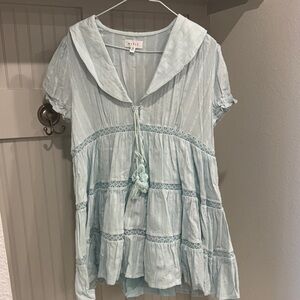 Blue dress with Lace Details